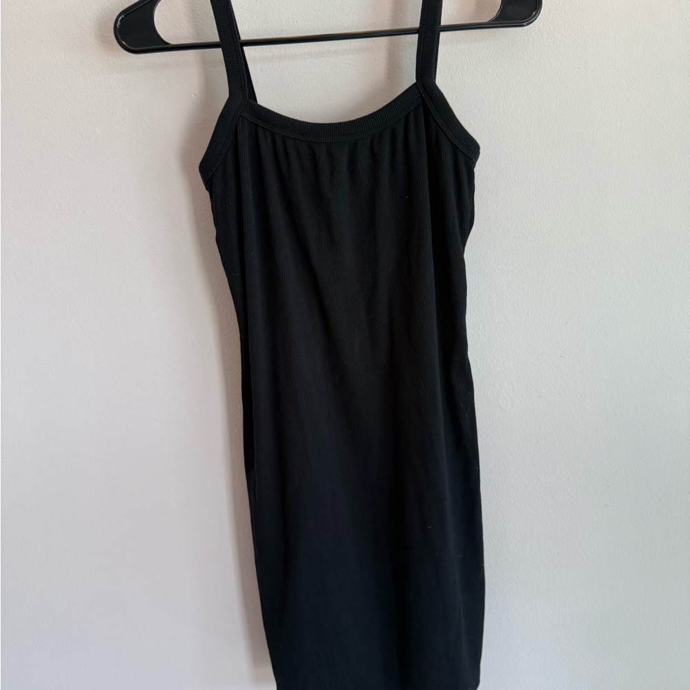 Wild Fable Black Ribbed Bodycon Mini Dress Scoop Neck XS